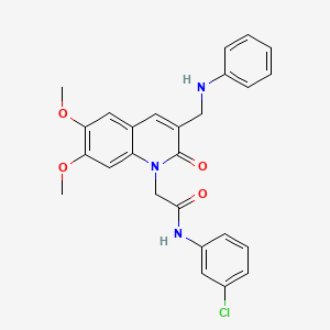 molecular formula C26H24ClN3O4 B2894589 2-[3-(苯胺甲基)-6,7-二甲氧基-2-氧代喹啉-1(2H)-基]-N-(3-氯苯基)乙酰胺 CAS No. 899965-27-6