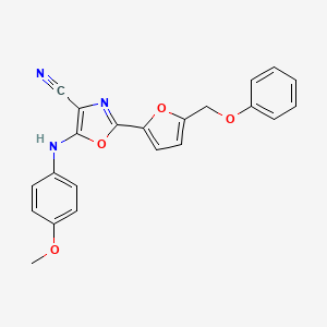 B2894596 5-((4-Methoxyphenyl)amino)-2-(5-(phenoxymethyl)furan-2-yl)oxazole-4-carbonitrile CAS No. 931967-91-8