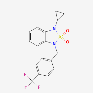 molecular formula C17H15F3N2O2S B2894601 1-环丙基-3-[{[4-(三氟甲基)苯基]甲基}-1,3-二氢-2lambda6,1,3-苯并噻二唑-2,2-二酮 CAS No. 2097915-73-4