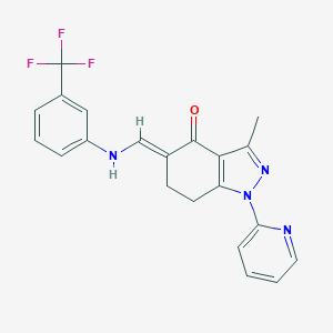 3-methyl-1-(2-pyridinyl)-5-{[3-(trifluoromethyl)anilino]methylene}-1,5,6,7-tetrahydro-4H-indazol-4-one