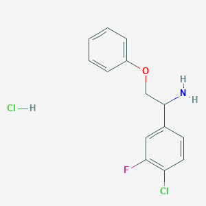 1-(4-Chloro-3-fluorophenyl)-2-phenoxyethanamine;hydrochloride