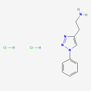 molecular formula C10H14Cl2N4 B2894621 2-(1-Phenyltriazol-4-yl)ethanamine;dihydrochloride CAS No. 856861-65-9