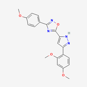 5-(3-(2,4-dimethoxyphenyl)-1H-pyrazol-5-yl)-3-(4-methoxyphenyl)-1,2,4-oxadiazole