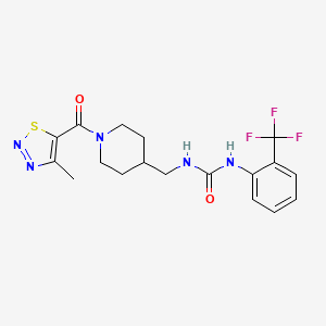 1-((1-(4-Methyl-1,2,3-thiadiazole-5-carbonyl)piperidin-4-yl)methyl)-3-(2-(trifluoromethyl)phenyl)urea