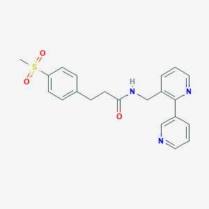 molecular formula C21H21N3O3S B2894638 N-([2,3'-bipyridin]-3-ylmethyl)-3-(4-(methylsulfonyl)phenyl)propanamide CAS No. 2034247-47-5