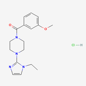 molecular formula C17H23ClN4O2 B2894670 1-(1-ethyl-1H-imidazol-2-yl)-4-(3-methoxybenzoyl)piperazine hydrochloride CAS No. 1323606-50-3