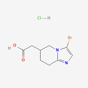 molecular formula C9H12BrClN2O2 B2894675 2-(3-溴-5,6,7,8-四氢咪唑并[1,2-a]吡啶-6-基)乙酸；盐酸盐 CAS No. 2375261-79-1