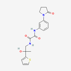 molecular formula C19H21N3O4S B2894676 N1-(2-羟基-2-(噻吩-2-基)丙基)-N2-(3-(2-氧代吡咯烷-1-基)苯基)草酰胺 CAS No. 1351589-57-5