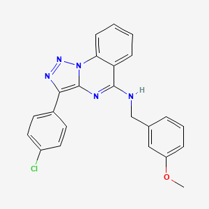 molecular formula C23H18ClN5O B2894678 3-(4-氯苯基)-N-[(3-甲氧基苯基)甲基]三唑并[1,5-a]喹唑啉-5-胺 CAS No. 866350-08-5