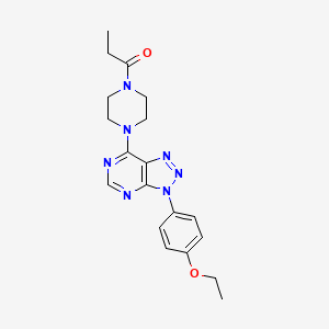 molecular formula C19H23N7O2 B2894687 1-(4-(3-(4-ethoxyphenyl)-3H-[1,2,3]triazolo[4,5-d]pyrimidin-7-yl)piperazin-1-yl)propan-1-one CAS No. 920376-32-5