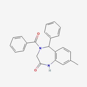 molecular formula C23H20N2O2 B2894691 4-benzoyl-8-methyl-5-phenyl-2,3,4,5-tetrahydro-1H-1,4-benzodiazepin-2-one CAS No. 2034604-75-4