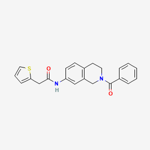 molecular formula C22H20N2O2S B2894694 N-(2-benzoyl-1,2,3,4-tetrahydroisoquinolin-7-yl)-2-(thiophen-2-yl)acetamide CAS No. 955717-12-1