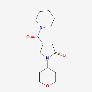 molecular formula C15H24N2O3 B2894697 4-(哌啶-1-羰基)-1-(四氢-2H-吡喃-4-基)吡咯烷-2-酮 CAS No. 1421523-75-2