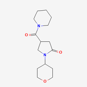 molecular formula C15H24N2O3 B2894697 1-(OXAN-4-YL)-4-(PIPERIDINE-1-CARBONYL)PYRROLIDIN-2-ONE CAS No. 1421523-75-2