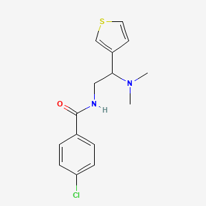 molecular formula C15H17ClN2OS B2894701 4-chloro-N-(2-(dimethylamino)-2-(thiophen-3-yl)ethyl)benzamide CAS No. 946199-00-4