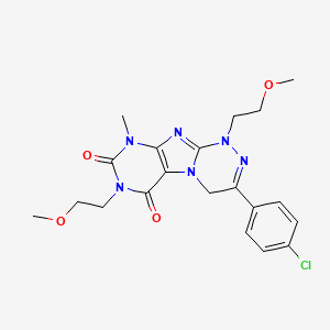 3-(4-chlorophenyl)-1,7-bis(2-methoxyethyl)-9-methyl-7,9-dihydro-[1,2,4]triazino[3,4-f]purine-6,8(1H,4H)-dione