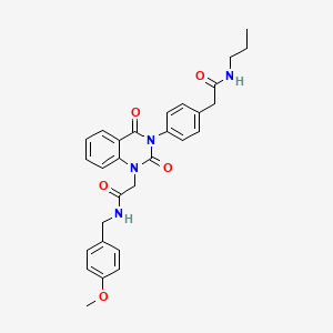 2-(2,4-dioxo-3-(4-(2-oxo-2-(propylamino)ethyl)phenyl)-3,4-dihydroquinazolin-1(2H)-yl)-N-(4-methoxybenzyl)acetamide