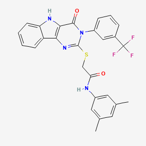 N-(3,5-dimethylphenyl)-2-((4-oxo-3-(3-(trifluoromethyl)phenyl)-4,5-dihydro-3H-pyrimido[5,4-b]indol-2-yl)thio)acetamide