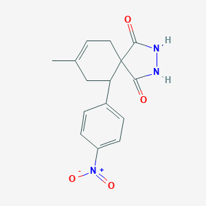 molecular formula C15H15N3O4 B289472 10-{4-Nitrophenyl}-8-methyl-2,3-diazaspiro[4.5]dec-7-ene-1,4-dione 