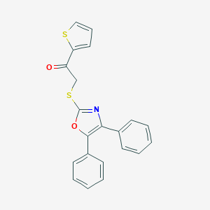 molecular formula C21H15NO2S2 B289473 2-((4,5-Diphenyloxazol-2-yl)thio)-1-(thiophen-2-yl)ethanone 