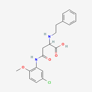 molecular formula C19H21ClN2O4 B2894731 4-((5-Chloro-2-methoxyphenyl)amino)-4-oxo-2-(phenethylamino)butanoic acid CAS No. 1025725-26-1