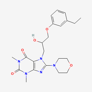 molecular formula C22H29N5O5 B2894733 7-(3-(3-乙基苯氧基)-2-羟丙基)-1,3-二甲基-8-吗啉代-1H-嘌呤-2,6(3H,7H)-二酮 CAS No. 941936-87-4