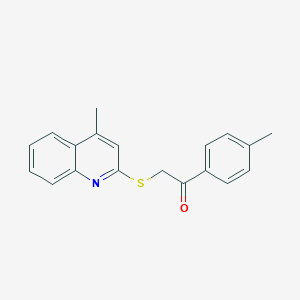 molecular formula C19H17NOS B289474 1-(4-Methylphenyl)-2-[(4-methyl-2-quinolinyl)sulfanyl]ethanone 