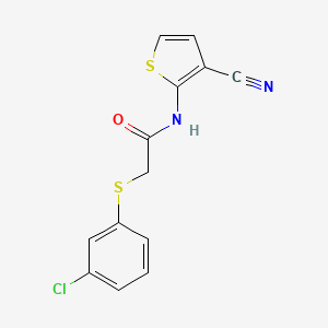 molecular formula C13H9ClN2OS2 B2894741 2-(3-氯苯基)硫代-N-(3-氰基噻吩-2-基)乙酰胺 CAS No. 338777-38-1