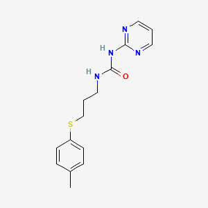 molecular formula C15H18N4OS B2894742 1-(嘧啶-2-基)-3-(3-(对甲苯硫基)丙基)脲 CAS No. 899968-79-7