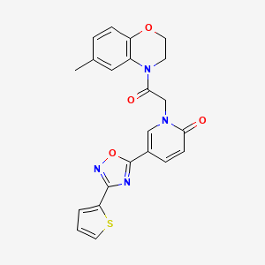 1-(2-(6-methyl-2H-benzo[b][1,4]oxazin-4(3H)-yl)-2-oxoethyl)-5-(3-(thiophen-2-yl)-1,2,4-oxadiazol-5-yl)pyridin-2(1H)-one