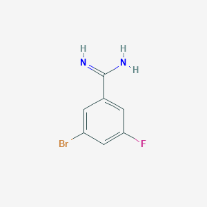 molecular formula C7H6BrFN2 B2894761 3-Bromo-5-fluorobenzenecarboximidamide CAS No. 1260769-45-6