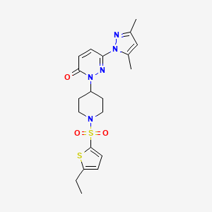 molecular formula C20H25N5O3S2 B2894768 6-(3,5-Dimethylpyrazol-1-yl)-2-[1-(5-ethylthiophen-2-yl)sulfonylpiperidin-4-yl]pyridazin-3-one CAS No. 2380008-78-4