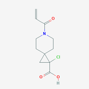 molecular formula C11H14ClNO3 B2894769 2-氯-6-丙-2-烯酰-6-氮杂螺[2.5]辛烷-2-羧酸 CAS No. 2567496-38-0