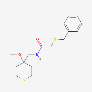 2-(benzylthio)-N-((4-methoxytetrahydro-2H-thiopyran-4-yl)methyl)acetamide