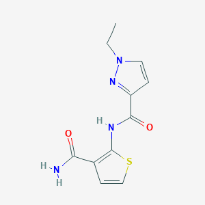 molecular formula C11H12N4O2S B2894775 N-(3-carbamoylthiophen-2-yl)-1-ethyl-1H-pyrazole-3-carboxamide CAS No. 955581-70-1
