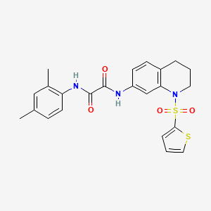 molecular formula C23H23N3O4S2 B2894786 N1-(2,4-二甲基苯基)-N2-(1-(噻吩-2-基磺酰基)-1,2,3,4-四氢喹啉-7-基)草酰胺 CAS No. 898414-21-6