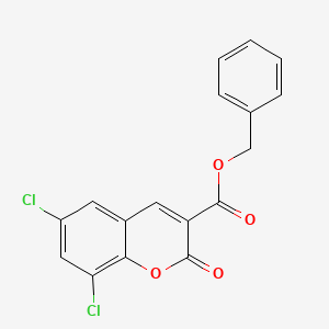 molecular formula C17H10Cl2O4 B2894787 苯甲酸苄酯 6,8-二氯-2-氧代-2H-色烯-3-甲酸酯 CAS No. 923139-98-4
