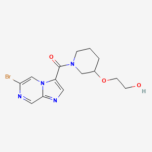 2-[(1-{6-Bromoimidazo[1,2-a]pyrazine-3-carbonyl}piperidin-3-yl)oxy]ethan-1-ol