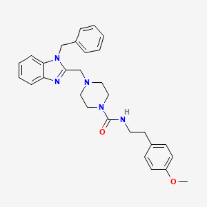 molecular formula C29H33N5O2 B2894809 4-((1-苄基-1H-苯并[d]咪唑-2-基)甲基)-N-(4-甲氧基苯乙基)哌嗪-1-甲酰胺 CAS No. 1208446-48-3
