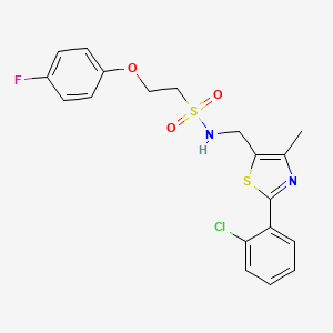 molecular formula C19H18ClFN2O3S2 B2894810 N-((2-(2-chlorophenyl)-4-methylthiazol-5-yl)methyl)-2-(4-fluorophenoxy)ethanesulfonamide CAS No. 1421480-61-6