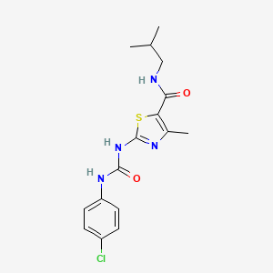 molecular formula C16H19ClN4O2S B2894811 2-(3-(4-chlorophenyl)ureido)-N-isobutyl-4-methylthiazole-5-carboxamide CAS No. 942011-15-6