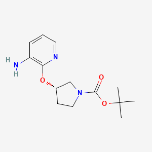 molecular formula C14H21N3O3 B2894815 (S)-叔丁基 3-(3-氨基吡啶-2-氧基)吡咯烷-1-甲酸酯 CAS No. 1286207-82-6