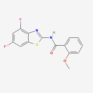 molecular formula C15H10F2N2O2S B2894820 N-(4,6-二氟苯并[d]噻唑-2-基)-2-甲氧基苯甲酰胺 CAS No. 907974-30-5