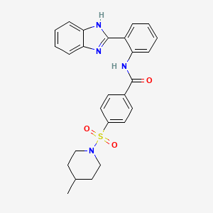 molecular formula C26H26N4O3S B2894826 N-[2-(1H-benzimidazol-2-yl)phenyl]-4-(4-methylpiperidin-1-yl)sulfonylbenzamide CAS No. 683762-57-4
