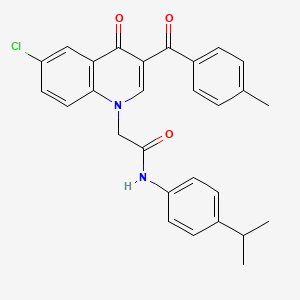molecular formula C28H25ClN2O3 B2894836 2-(6-chloro-3-(4-methylbenzoyl)-4-oxoquinolin-1(4H)-yl)-N-(4-isopropylphenyl)acetamide CAS No. 895639-65-3