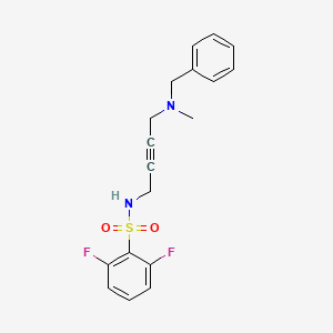 molecular formula C18H18F2N2O2S B2894838 N-(4-(benzyl(methyl)amino)but-2-yn-1-yl)-2,6-difluorobenzenesulfonamide CAS No. 1396685-09-8