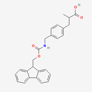 molecular formula C26H25NO4 B2894840 3-{4-[({[(9H-芴-9-基)甲氧基]羰基}氨基)甲基]苯基}-2-甲基丙酸 CAS No. 2229318-81-2