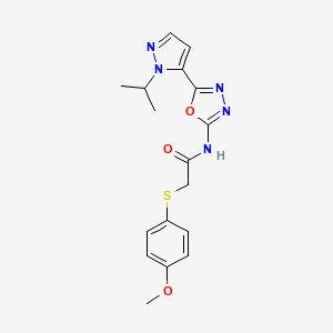 N-(5-(1-isopropyl-1H-pyrazol-5-yl)-1,3,4-oxadiazol-2-yl)-2-((4-methoxyphenyl)thio)acetamide