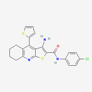 3-amino-N-(4-chlorophenyl)-4-(thiophen-2-yl)-5,6,7,8-tetrahydrothieno[2,3-b]quinoline-2-carboxamide