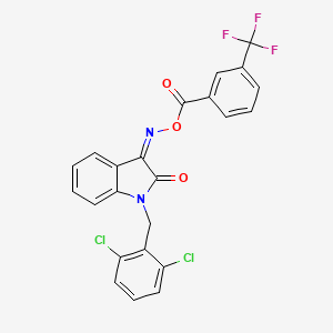 1-(2,6-dichlorobenzyl)-3-({[3-(trifluoromethyl)benzoyl]oxy}imino)-1,3-dihydro-2H-indol-2-one